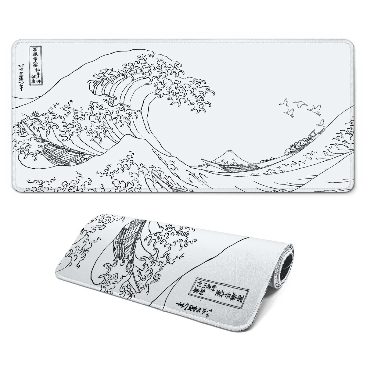  FTSYAD Mouse Pad 31.5 x 11.8 in Japanese White Wave — product photo