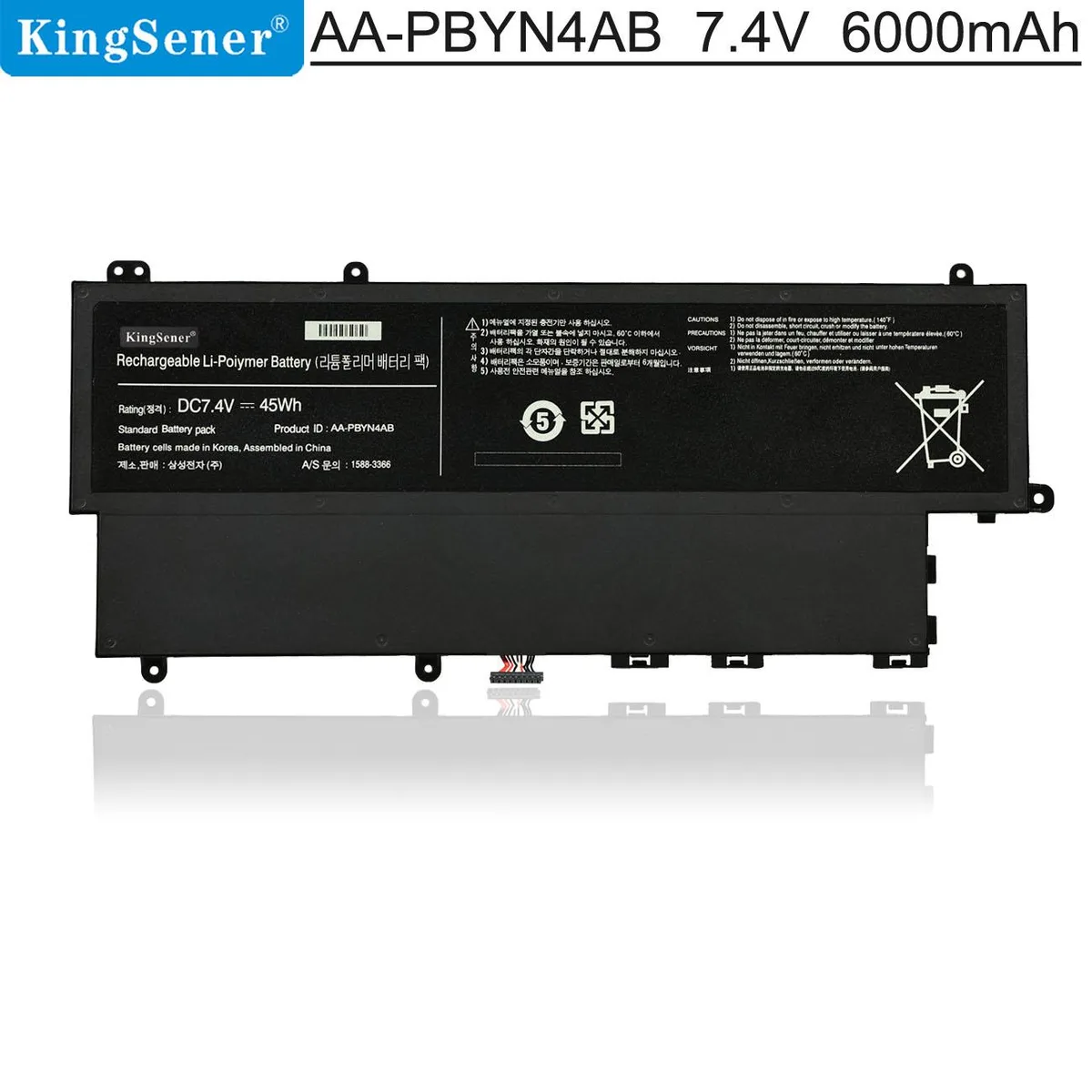 KingSener KingSener AA-PBYN4AB laptop battery 6000mAh 45Wh 7.4V — product photo