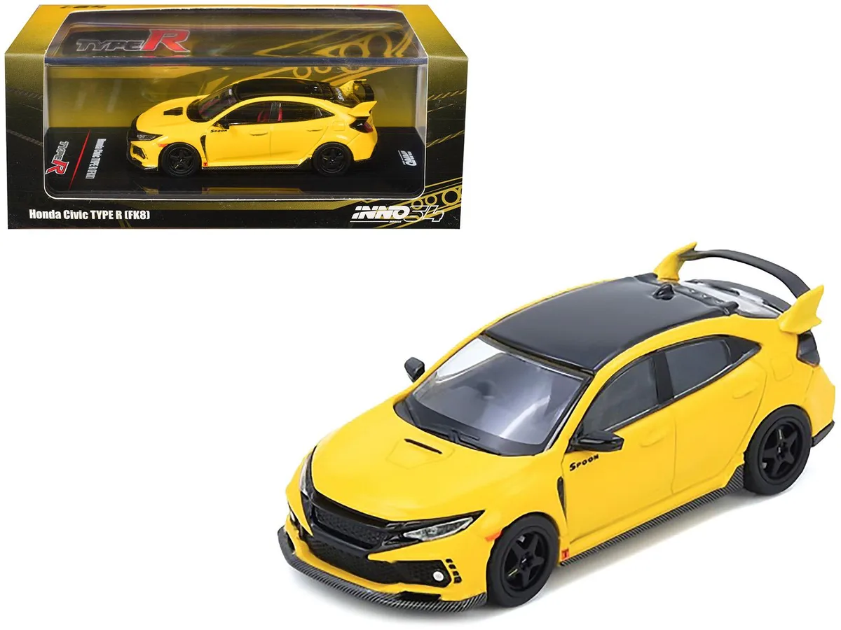 Inno Models Inno Models Honda Civic Type R FK8 RHD Yellow Black Top 1/64 Diecast Hobby Collectible — product photo