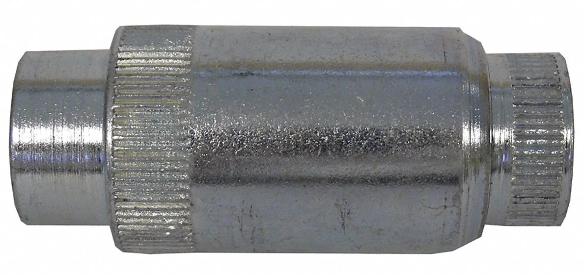 Galvanized steel rigid union, half-inch threaded female ends, silver electroplated finish