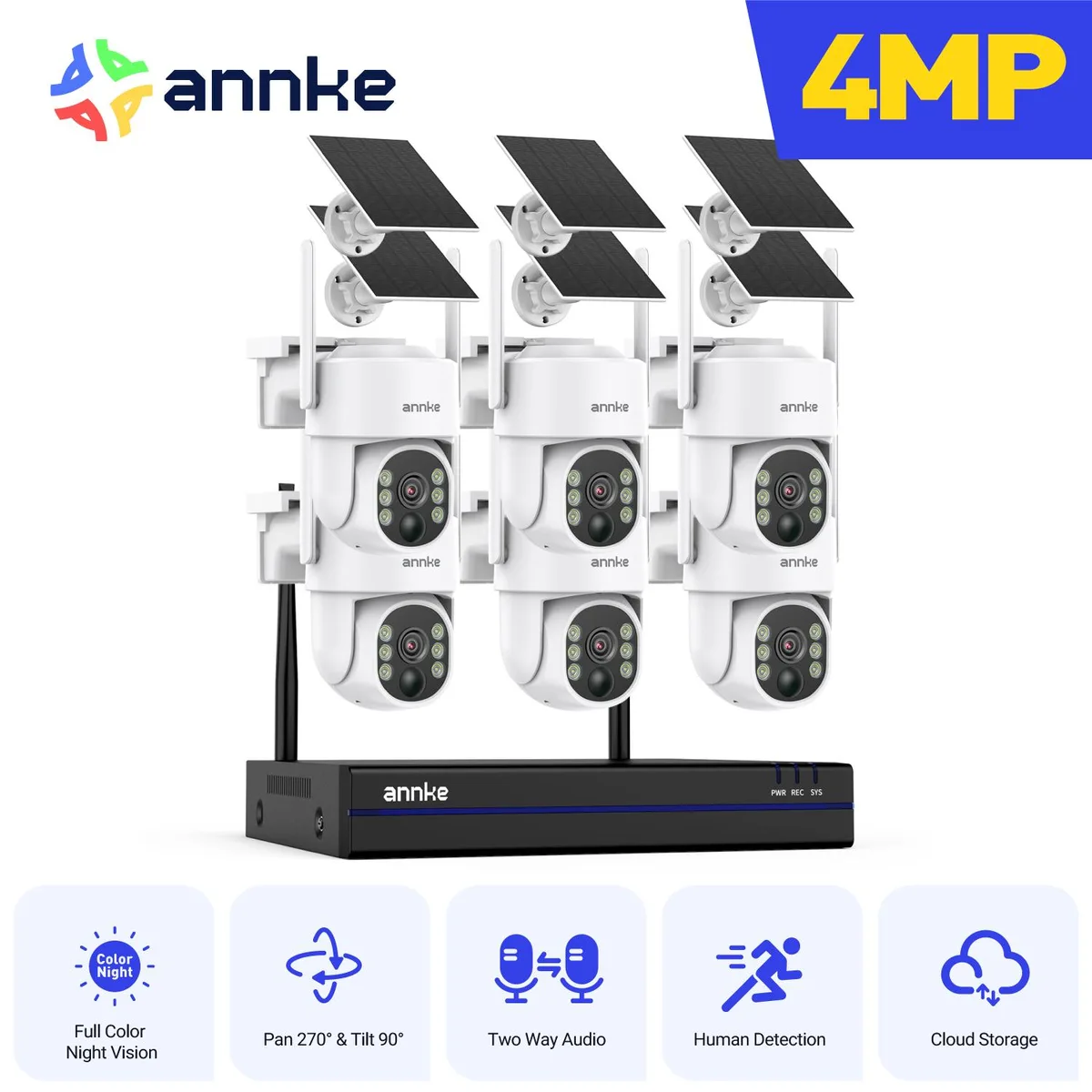 Annke Annke 4MP 16 Channel 6 Camera Wireless NVR Surveillance Security System 2.4/5.8G Dual-Band WiFi 0TB HDD — product photo