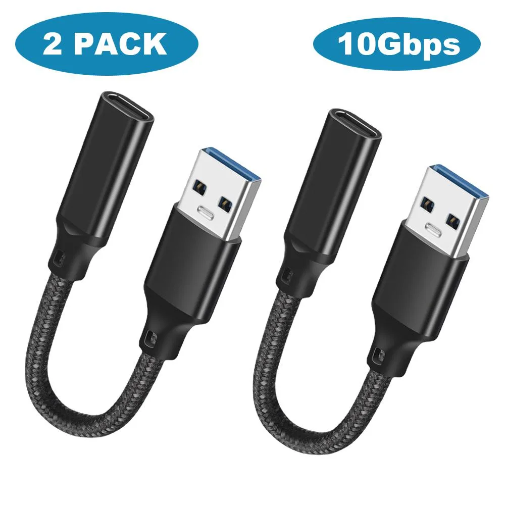 AUTYUE AUTYUE USB A to USB C adapter cable 10Gbps 15cm 2 pack — product photo