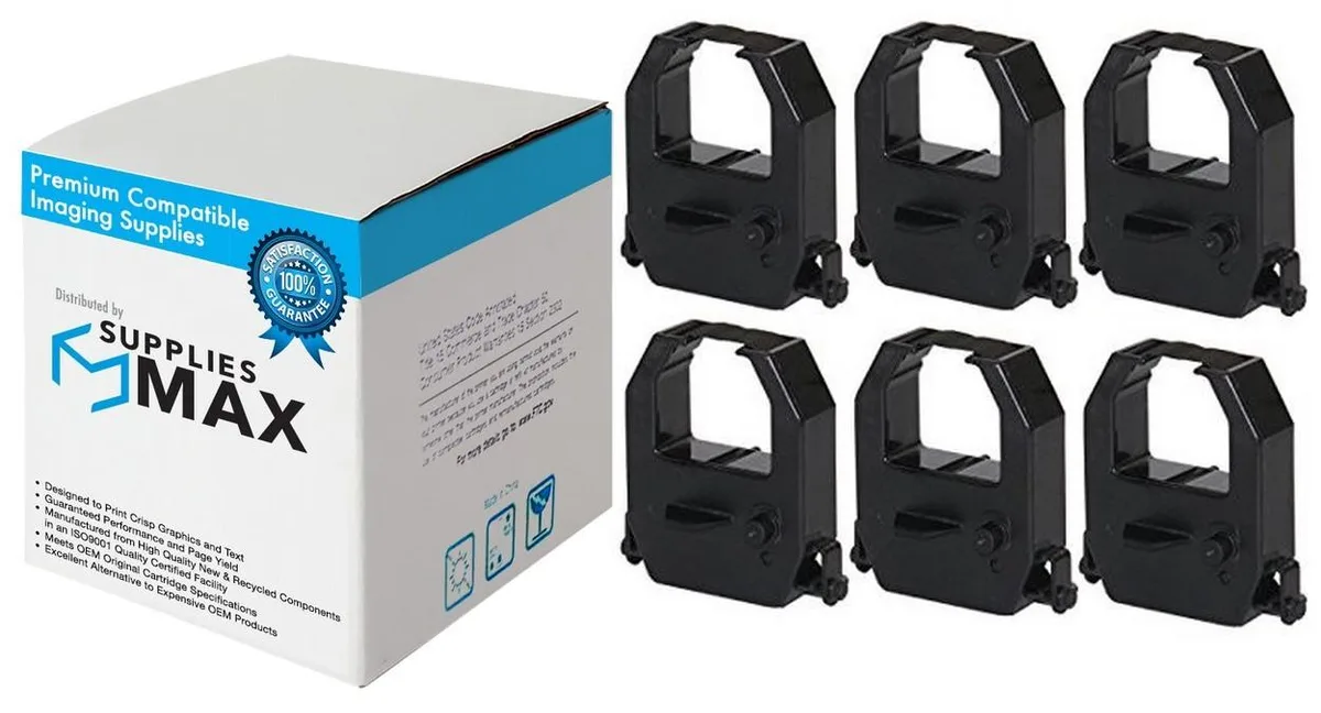 SuppliesMax SuppliesMax Purple Time Clock Printer Ribbons 6 Pack AMACE-315151P — product photo