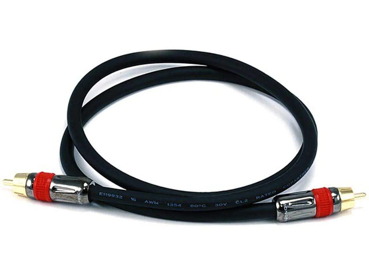  Monoprice 102681 3.0 ft RG6 RCA CL2 Digital Coaxial Audio Cable Black — product photo