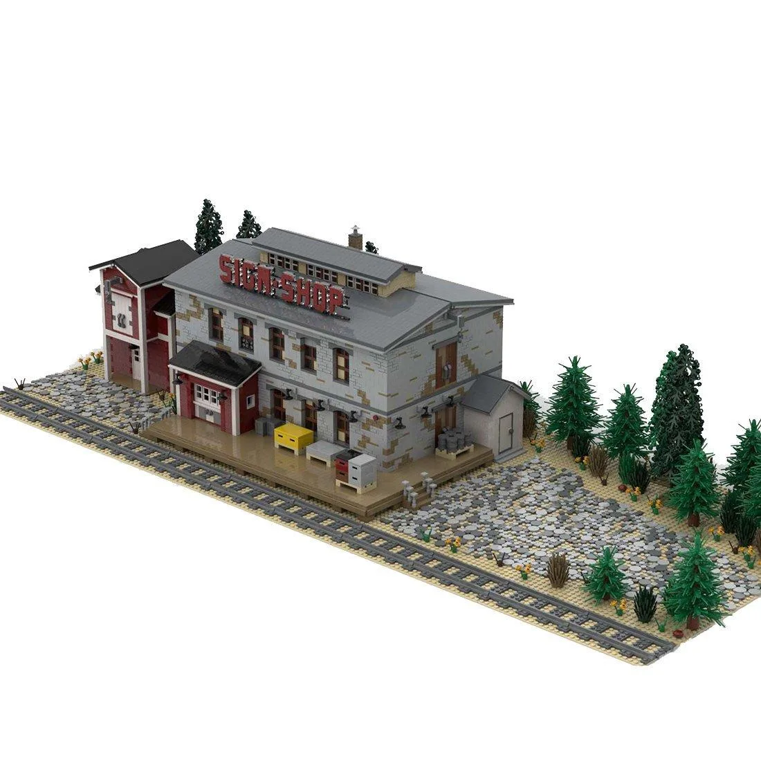 ZITIANYOUBUILD ZITIANYOUBUILD MOC-88547 Sign Shop Railroad 10749 Parts — product photo