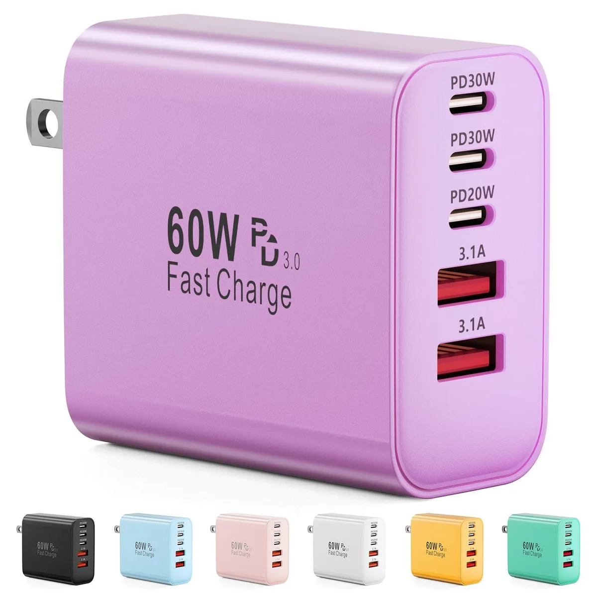 No Sew No Sew 60W 5-Port USB C Charger Block — product photo