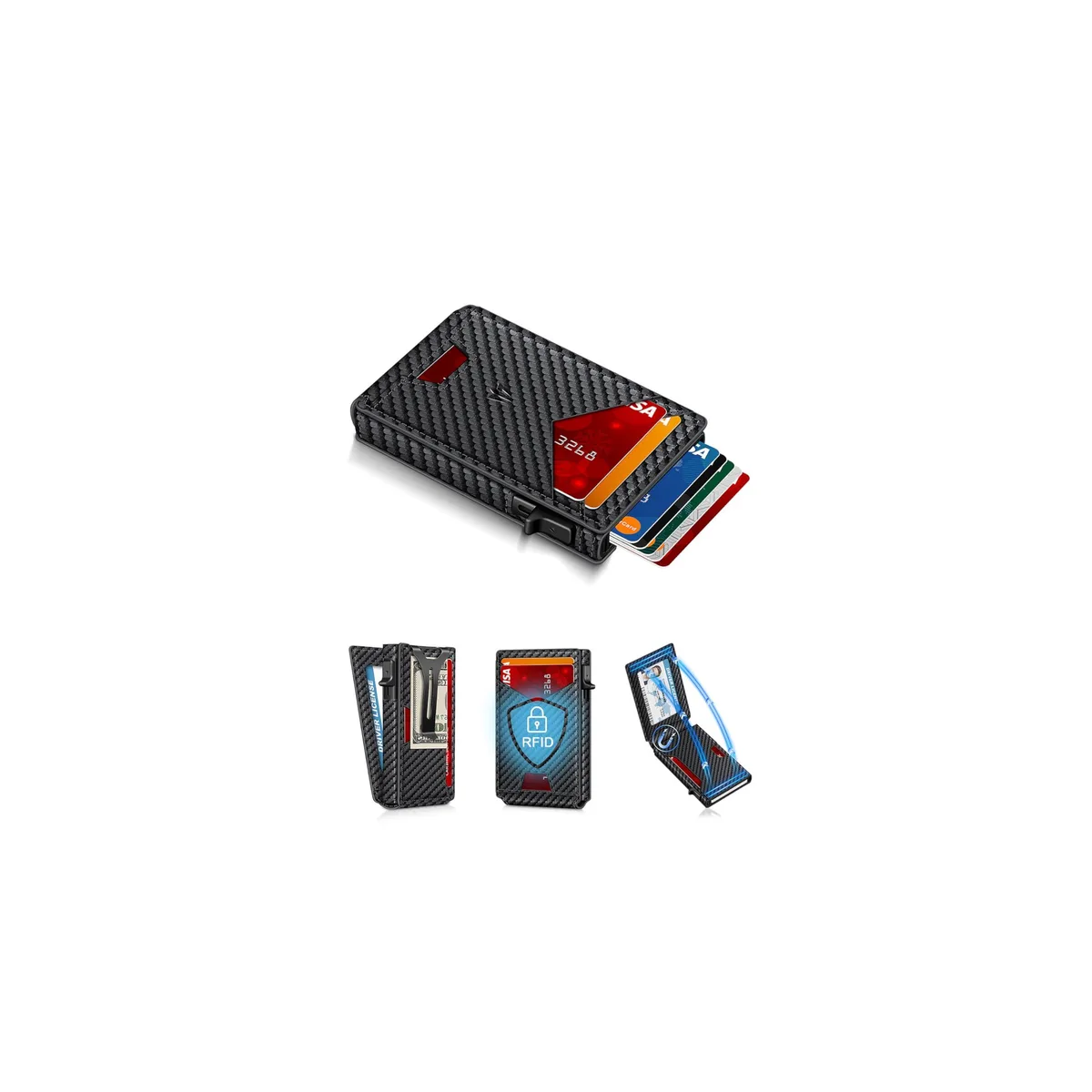 Ruiici C10 Slim Wallet RFID Blocking 10-13 Cards .72" Thick — product photo