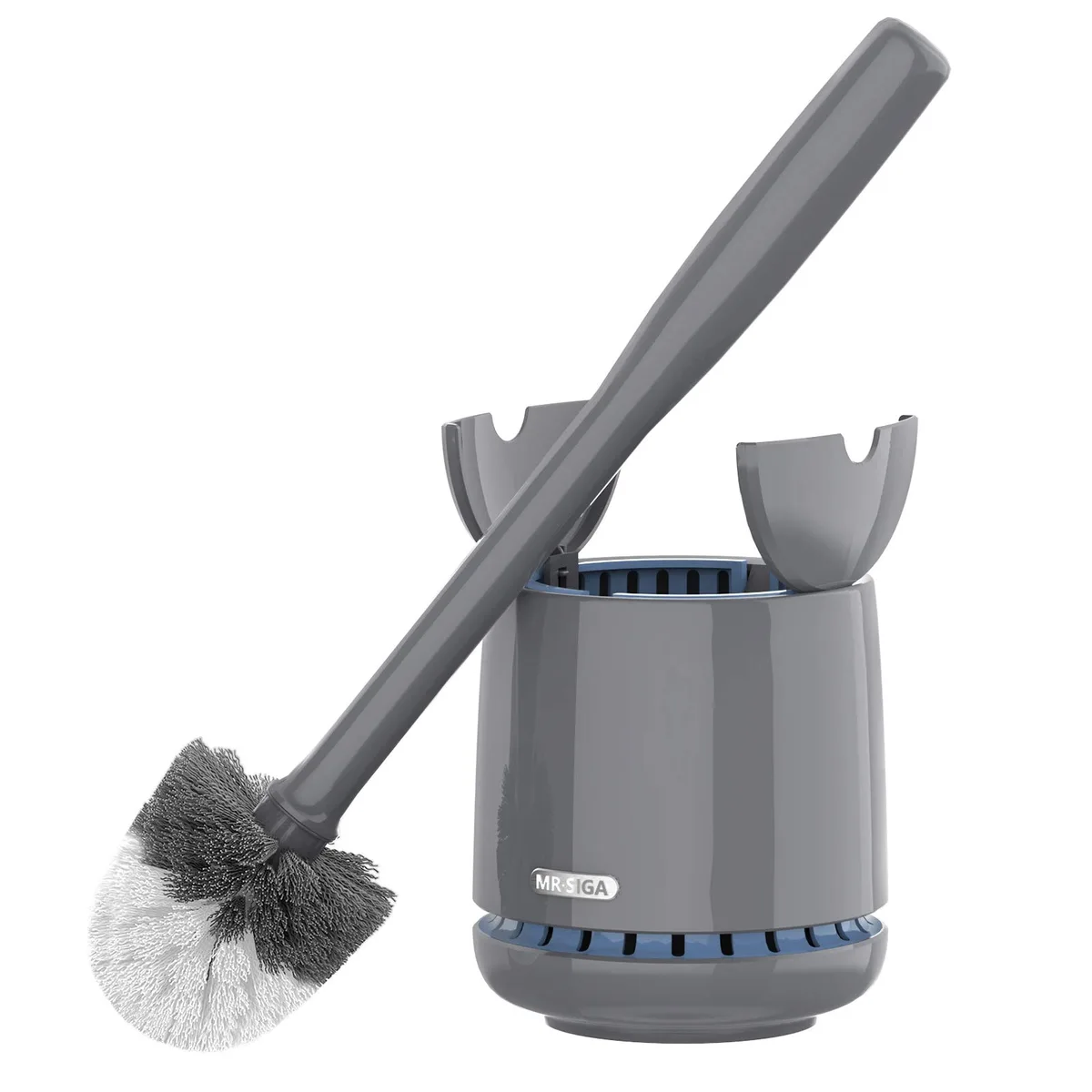  Toilet Bowl Brush and Holder Gray 15.8in Handle 1 Pack — product photo