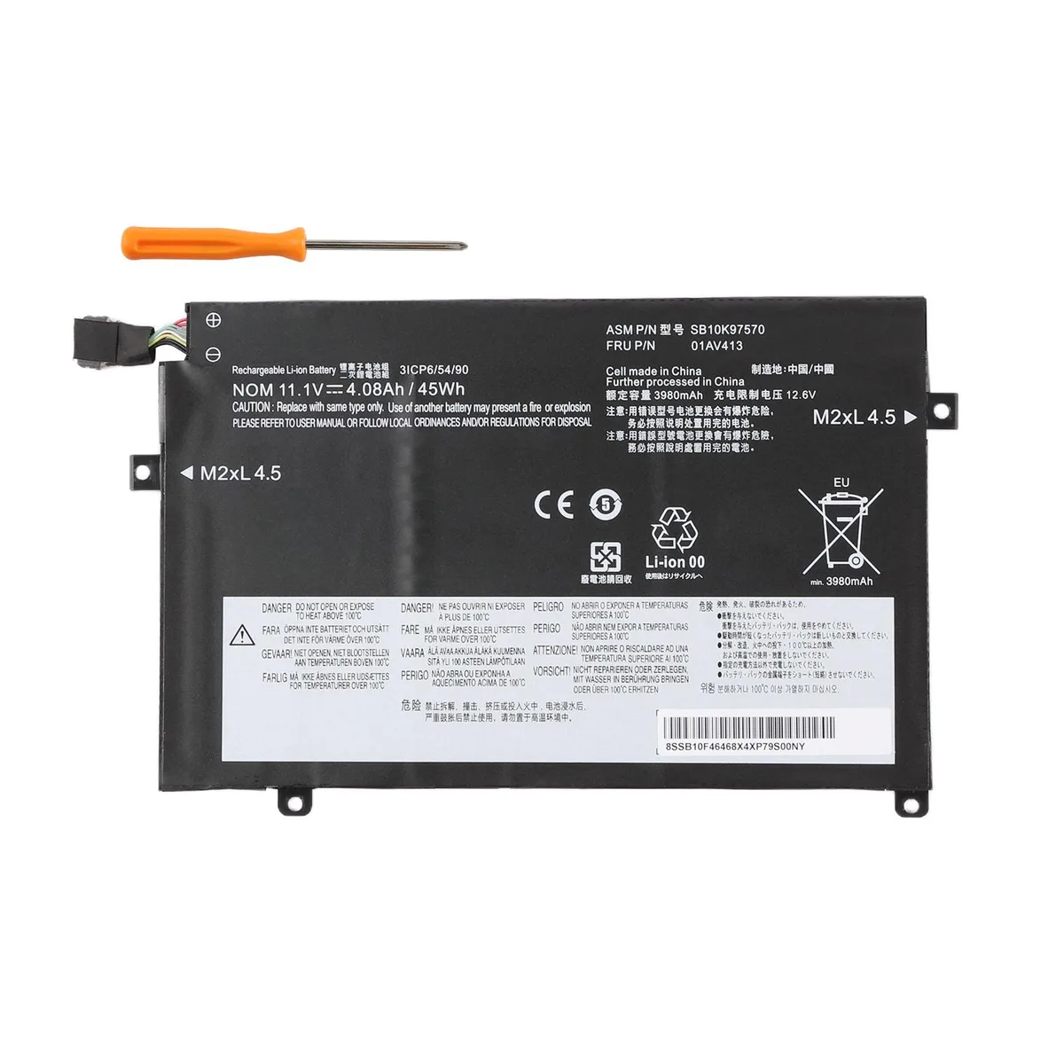 KingSener KingSener E470 laptop battery 11.1V 4.08Ah 45WH for ThinkPad E470 E470C E475 — product photo