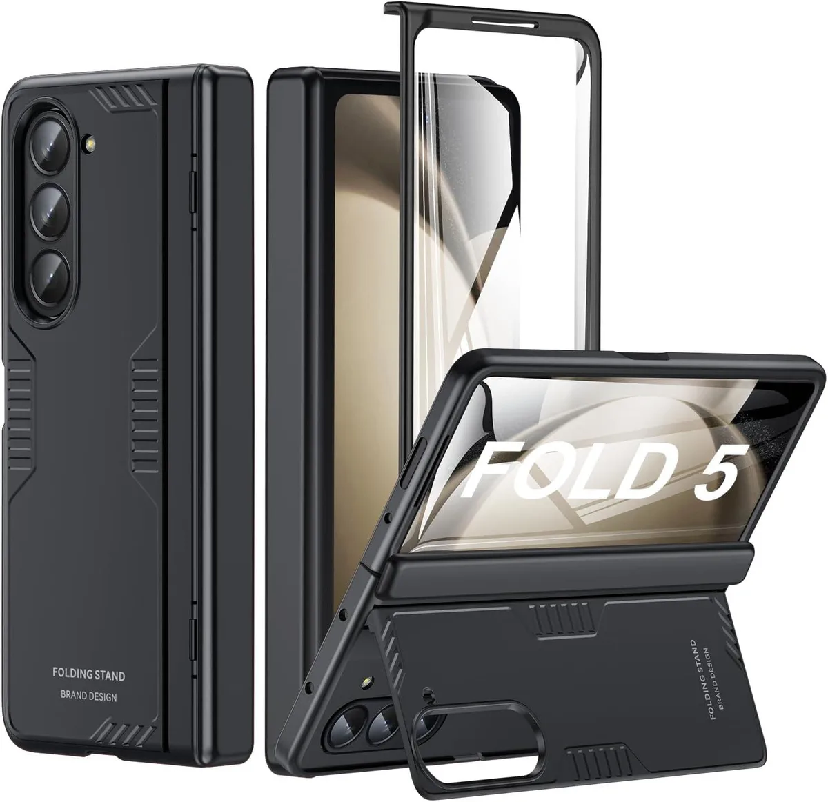 Transcend Transcend Galaxy Z Fold 5 Case Hidden Kickstand Wireless Charging Black — product photo
