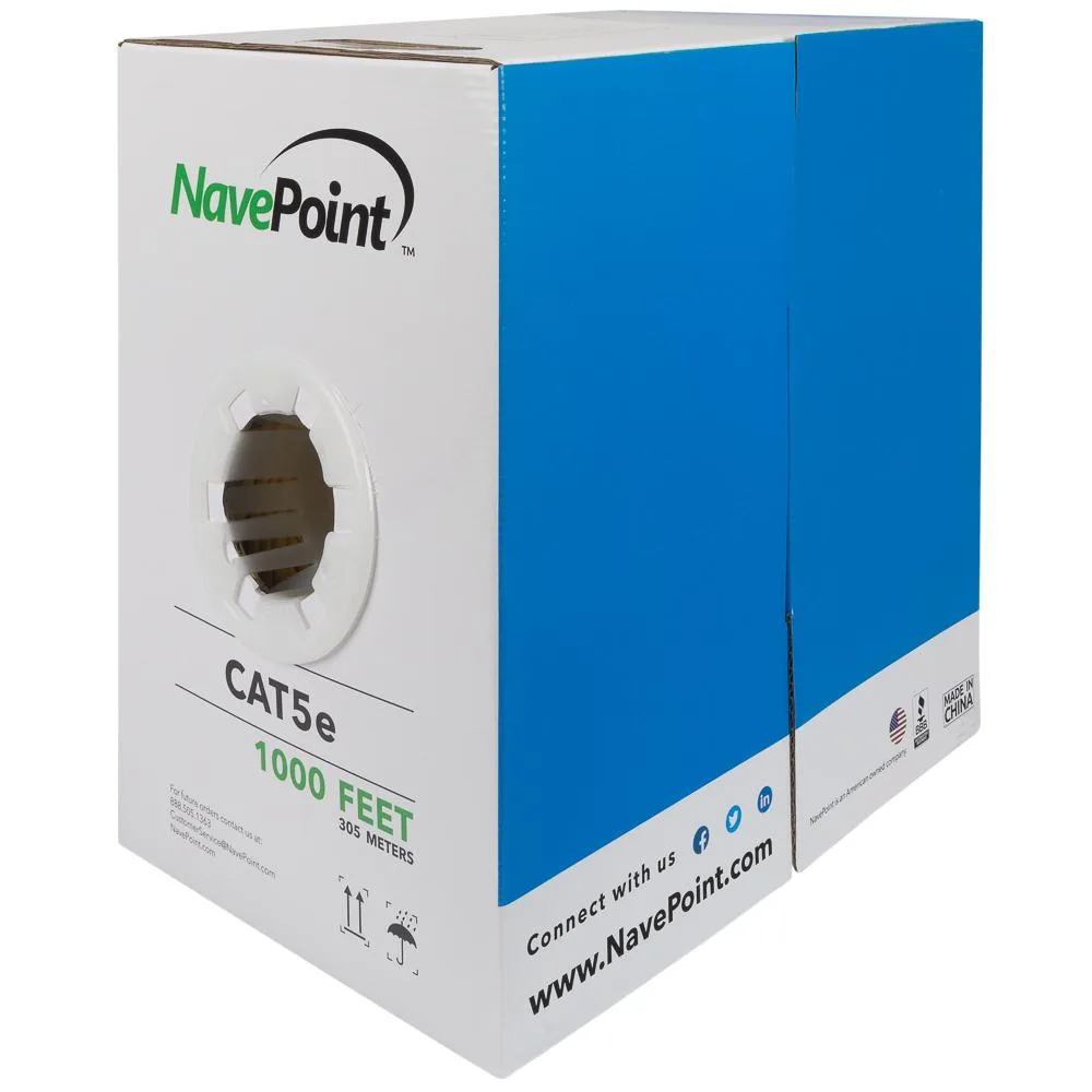 NavePoint NavePoint CAT5e UTP Bulk CCA Ethernet Cable 24AWG 1000FT Yellow — product photo