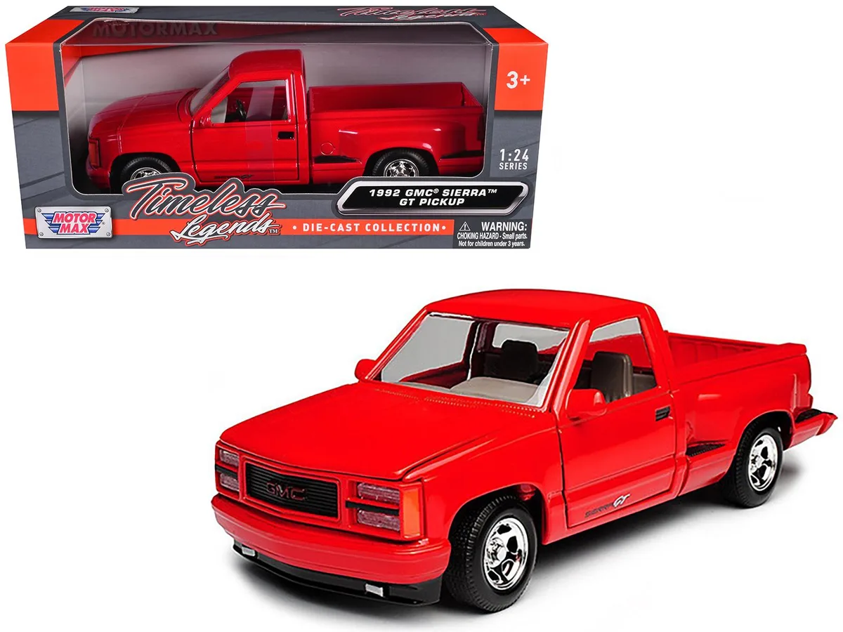 MOTORMAX MOTORMAX 1992 GMC Sierra GT Red Pickup Truck 1/24 Diecast Model — product photo