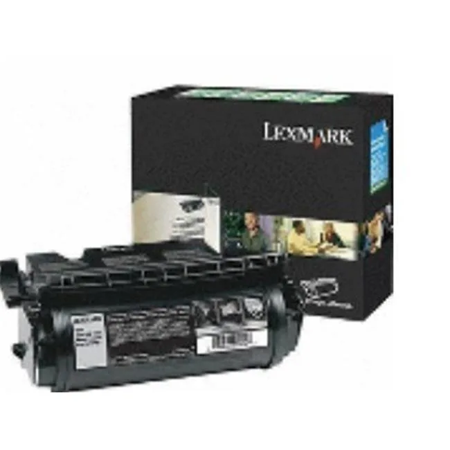 Rectangular black toner cartridge with Lexmark branding