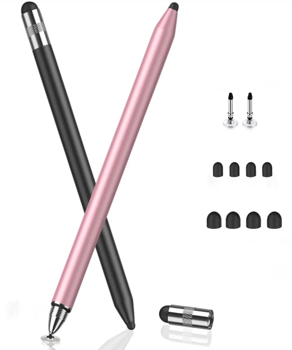 MEKO 3-in-1 Stylus Black/Rose Gold .18 .27 tips 5.9 in — product photo