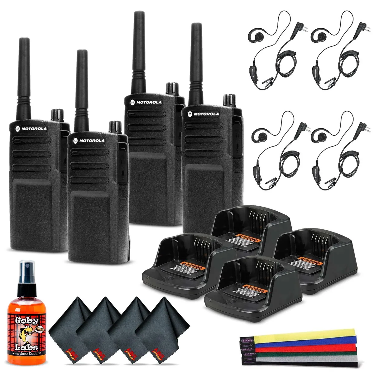 Motorola Motorola RMU2040 two-way radio 4-pack with earpieces — product photo