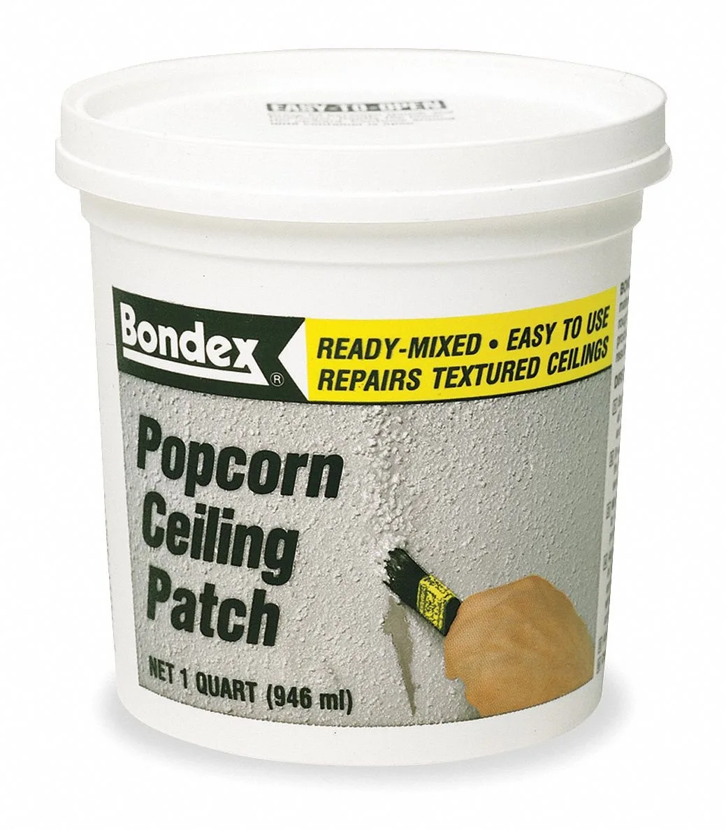 White popcorn ceiling patch in a 1 qt pail