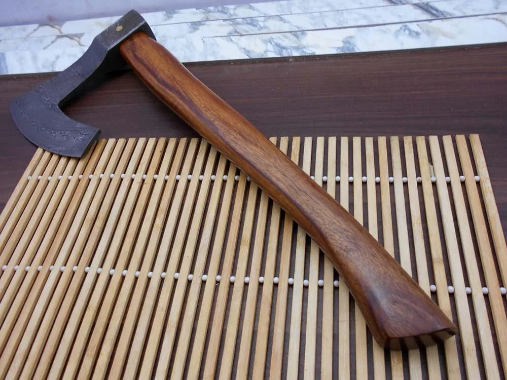 Damascus Depot Damascus Depot Broad Axe 19.5" Rose Wood Handle 5" Blade — product photo