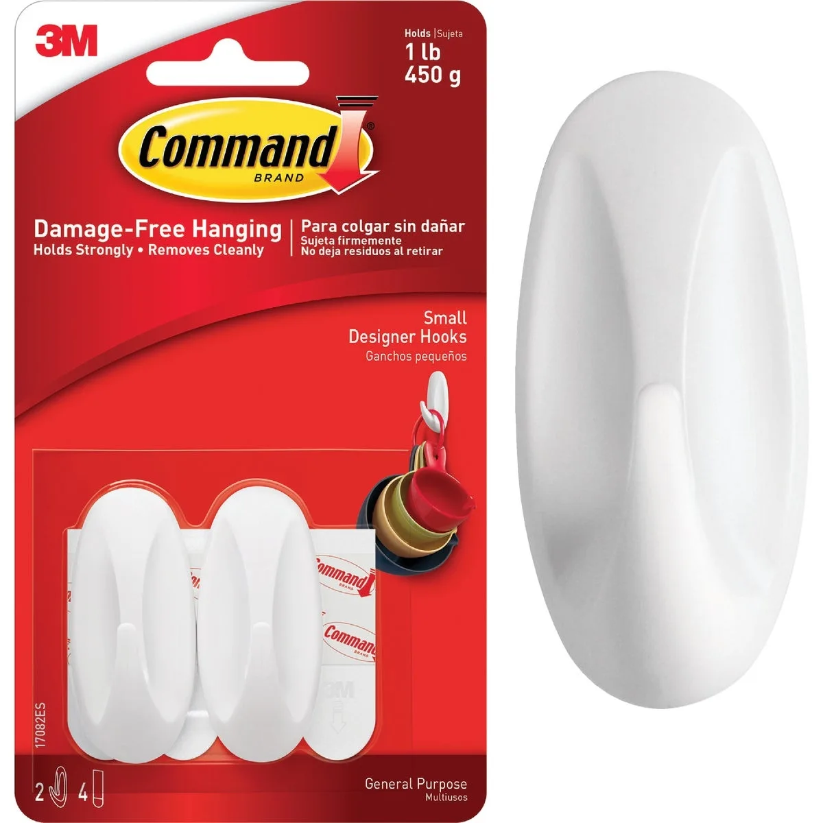 3M 3M 17082 Command Designer Small Hooks White 2 Pack — product photo