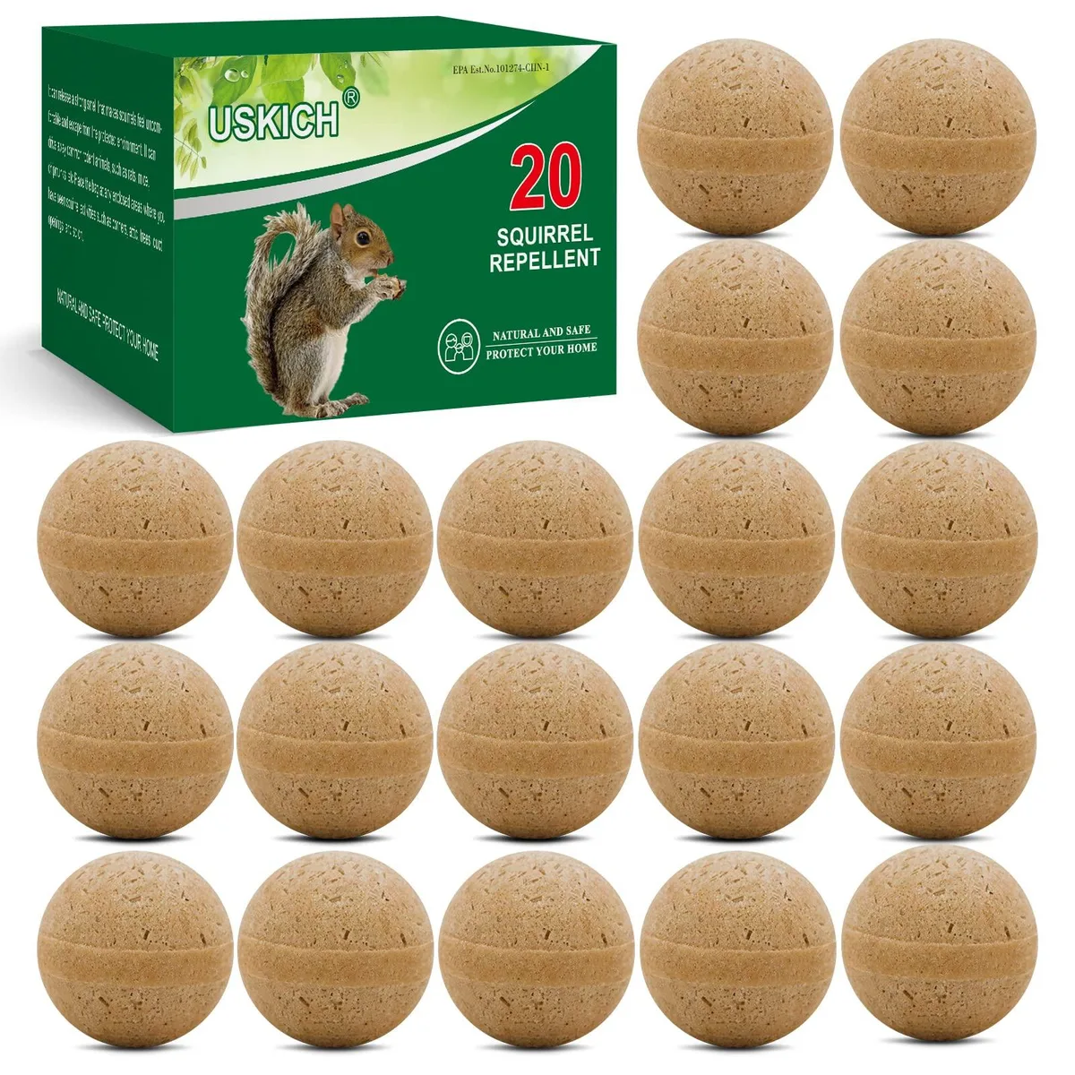 Twenty small sachets of squirrel repellent in a pack