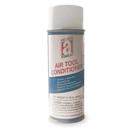 Silver aerosol can labelled Anti-Seize Technology 17011 Air Tool Conditioner 11.75 oz