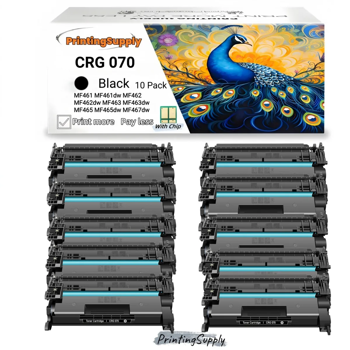 Aster Graphics Inc Aster Graphics Inc 070 Black Toner Cartridge 10 Pack 3000 Pages — product photo