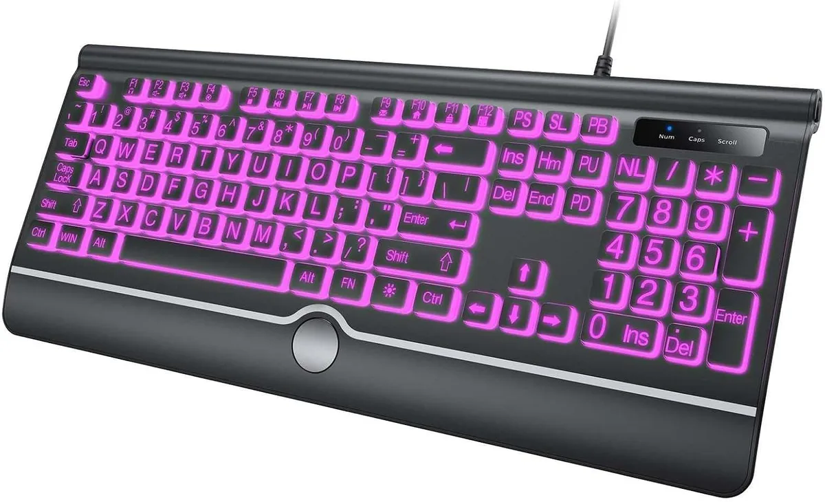 TUKO TUKO 7-Colour Backlit Gaming Keyboard with Wrist Rest — product photo