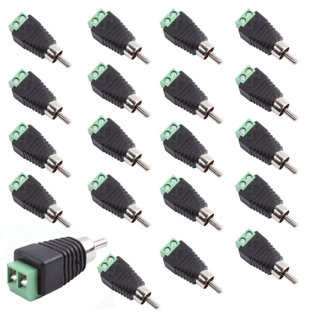 Boxwave Boxwave RCA Male to AV Screw Terminal Adapter 20-Pack 360-degree grip — product photo