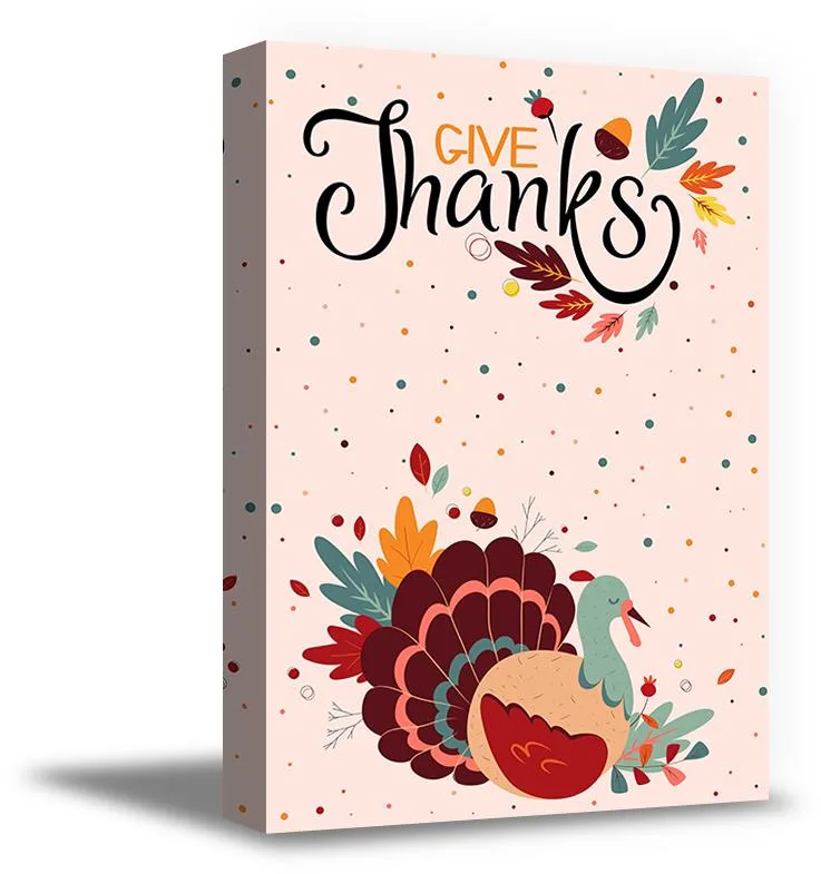 Awkward Styles Awkward Styles Thanksgiving Canvas Wall Art Give Thanks Turkey 8" x 10 — product photo