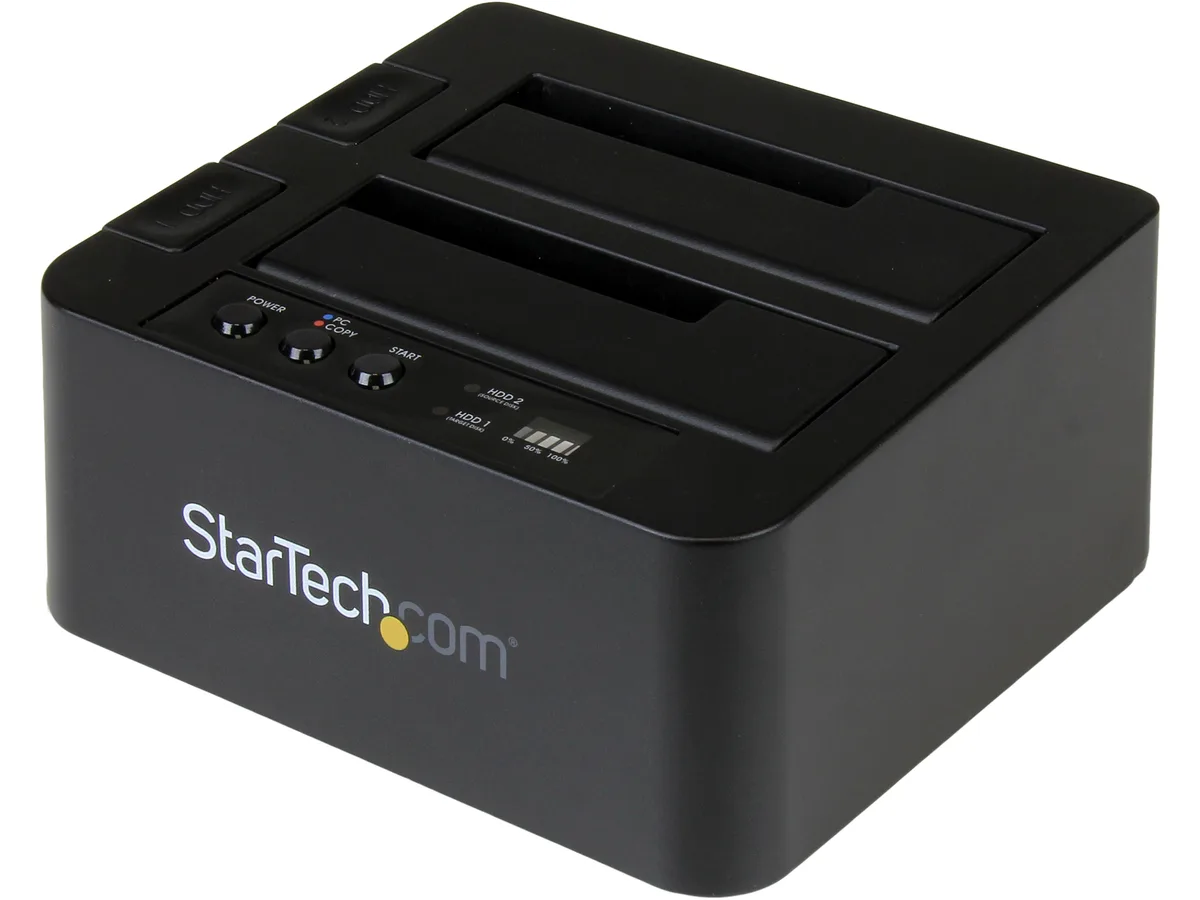 STARTECH STARTECH SDOCK2U313R USB 3.1 10Gbps standalone duplicator dock 2.5 3.5 SATA drive enclosure — product photo