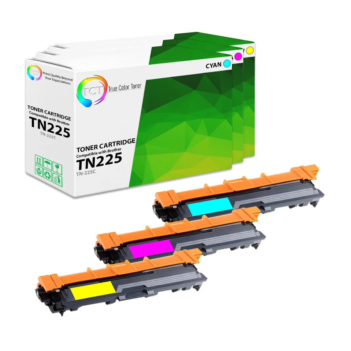 True Color Toner True Color Toner TN-225C/M/Y 3-pack toner cartridge 2200 pages — product photo