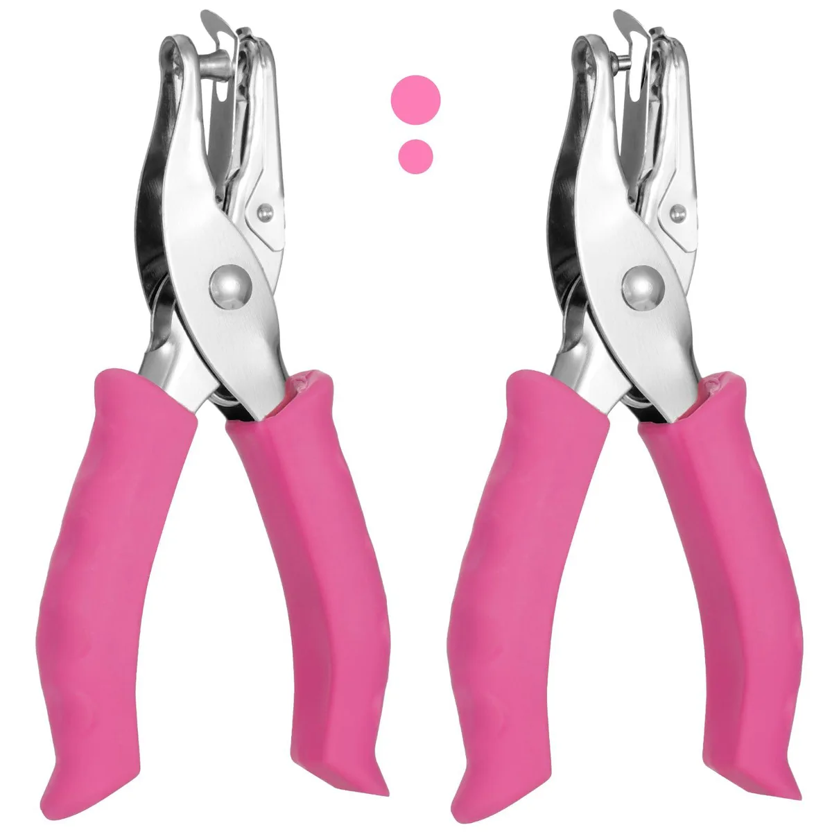  Vsvgmoq Single Hole Punch Set 2 Pcs 1/4 &amp; 1/8 Inch Soft Grip Scrap Container — product photo