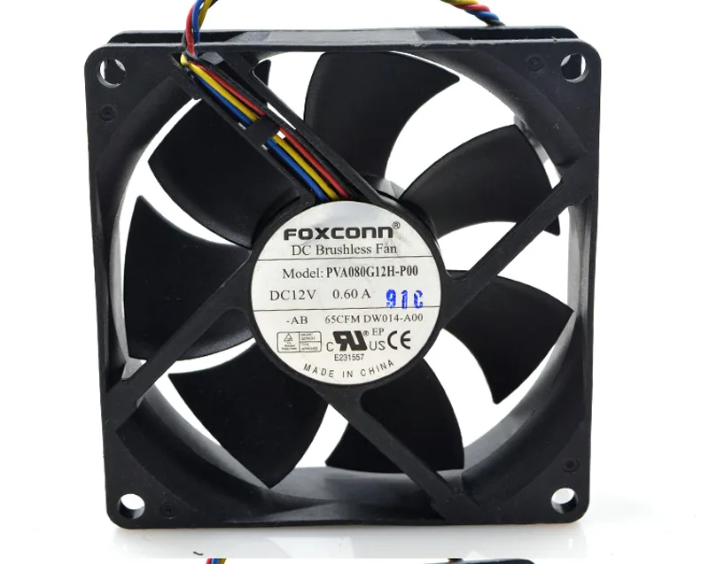 Zyvpee Zyvpee PVA080G12H P00 12V 0.60A 4 Wires 80x25mm Case Fan — product photo