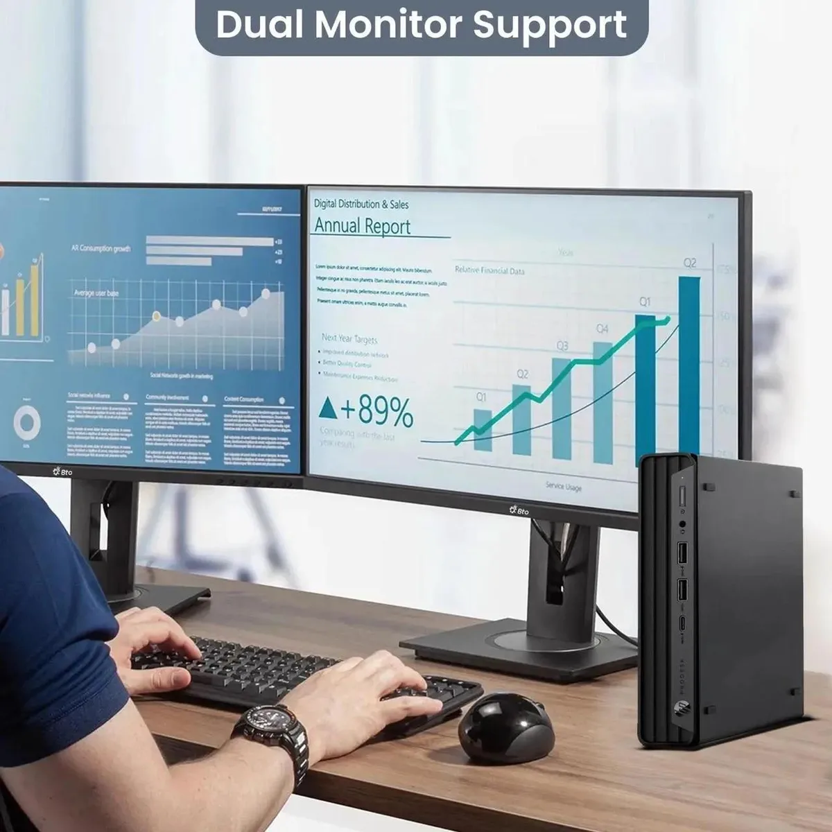 HP HP EliteDesk 800 G6 Tiny i5-10500T 8GB 128GB 19" Win11 Pro — product photo
