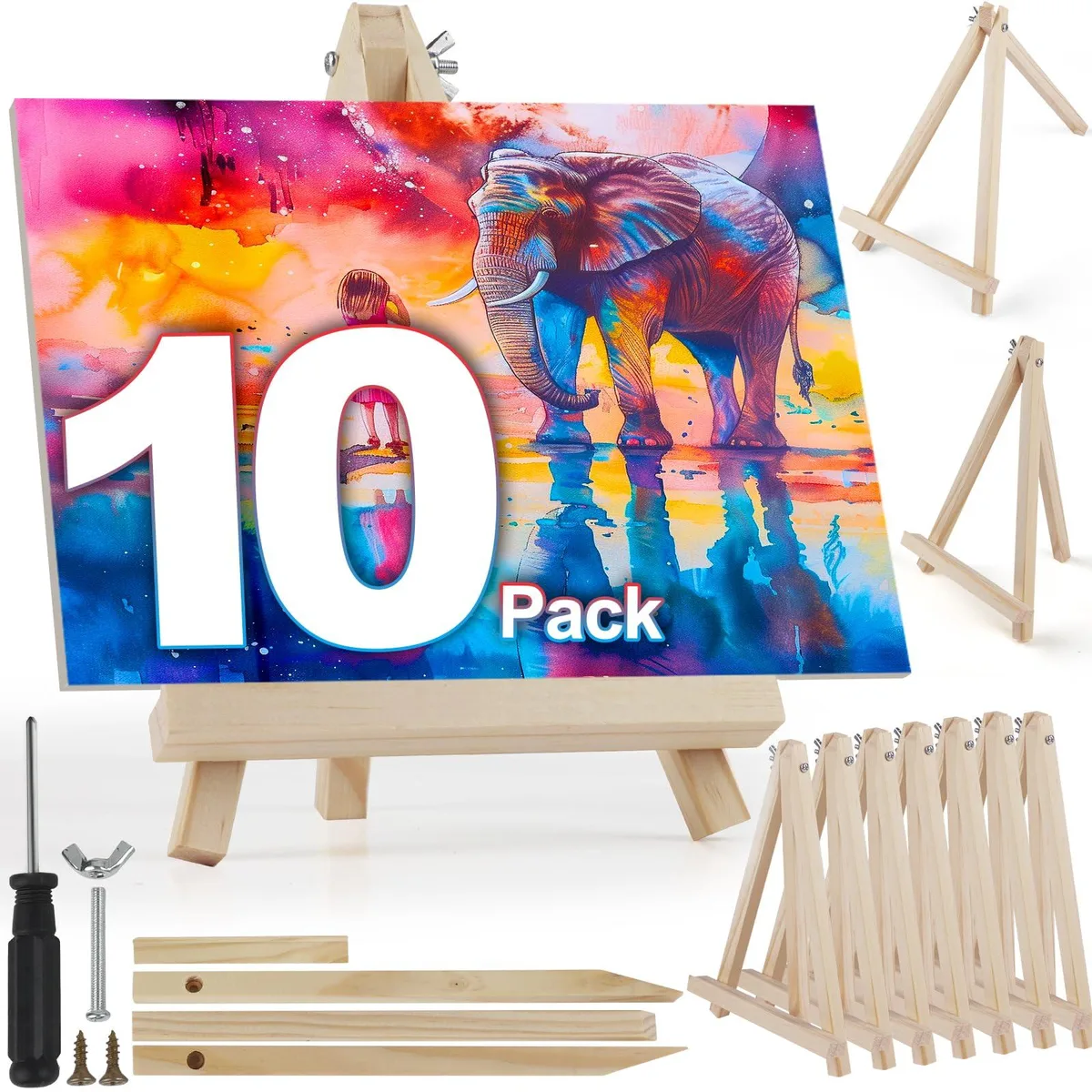  joibabe Wooden Tabletop Easel Stand 10 Pack 9 Inch White — product photo