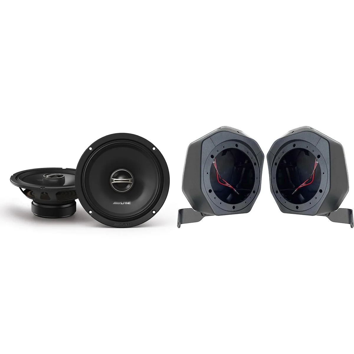 Alpine Alpine DM-65-G 6.5" Coaxial Speaker Set &amp; BR-B65U Rear Speaker-Pod Add Ons — product photo