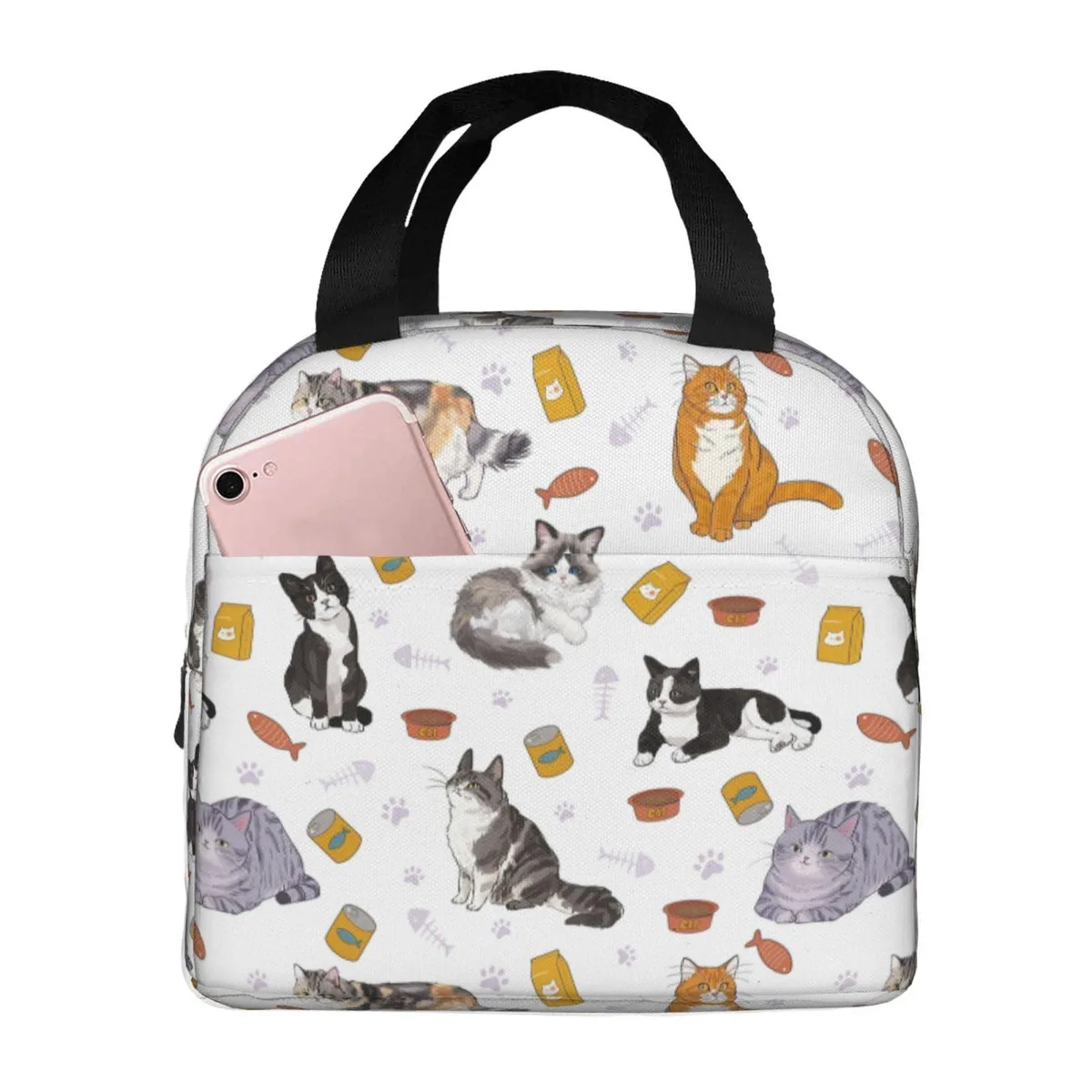 No Sew No Sew gooiu Cat Lunch Bag Black 8.5 x 8.0 x 5 inches — product photo