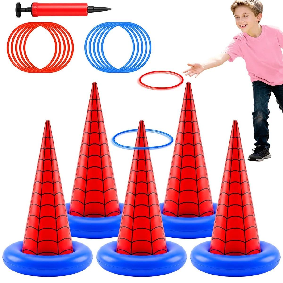  Worry Free Gadgets STA3024 Spider Theme Ring Toss Game Set 16 Pcs — product photo