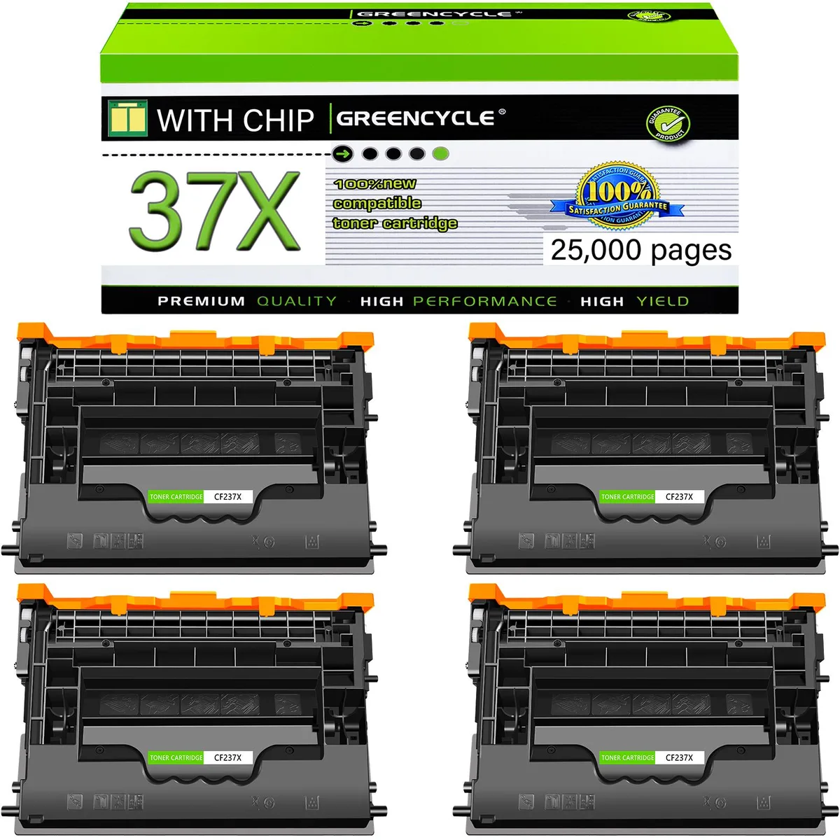 GREENCYCLE GREENCYCLE CF237X toner cartridge 4-pack black 25000 pages — product photo