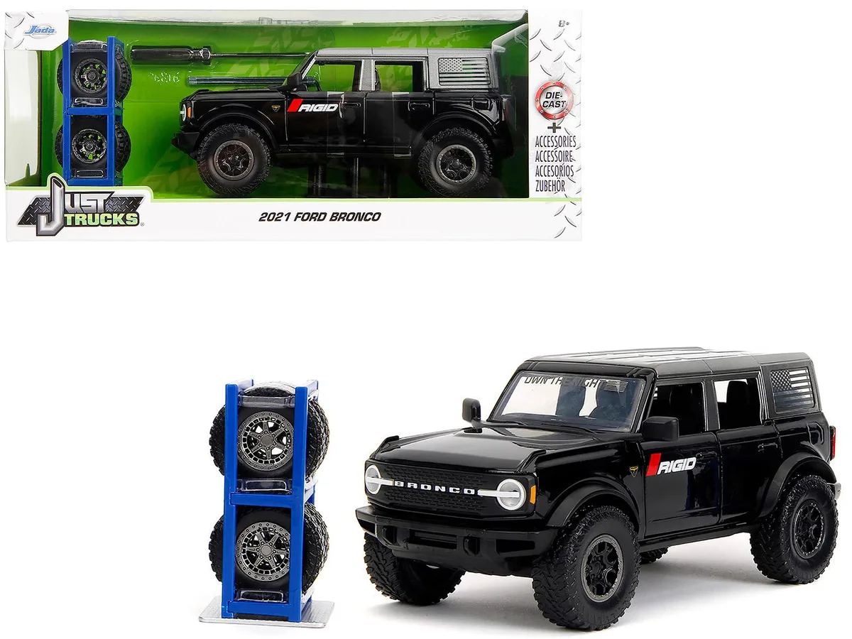Jada Jada 2021 Ford Bronco Badlands 1/24 Diecast Black Rigid Just Trucks — product photo