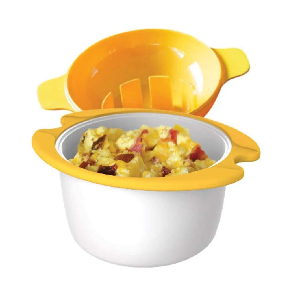  IncrediEgg IP-IEGG1-01 Microwave Egg Cooker 18 fl oz White Orange — product photo