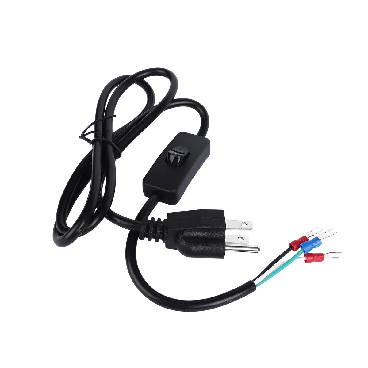  DROK 4FT 18AWG Power Extension Cord with Switch &amp; Fork Terminals — product photo