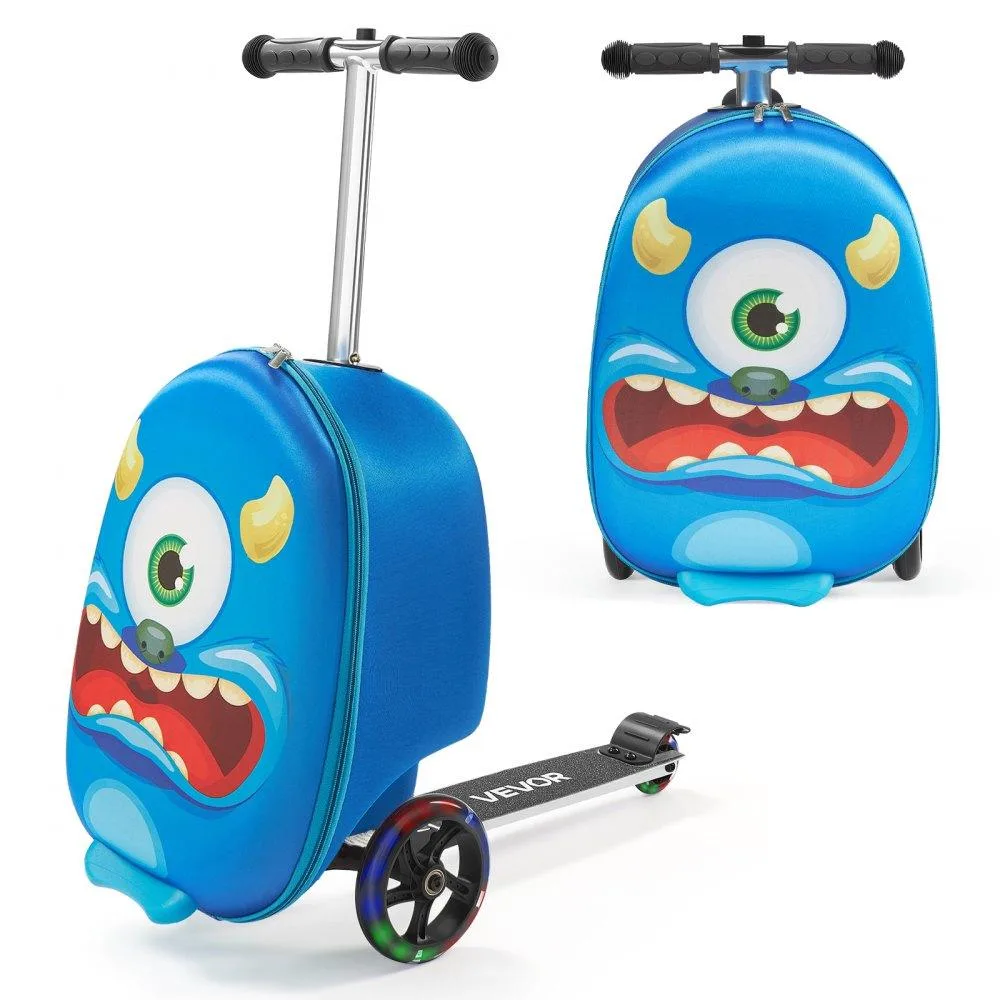 VEVOR VEVOR Ride-on Luggage 20-inch Kids Scooter Suitcase Flash Wheels Blue — product photo