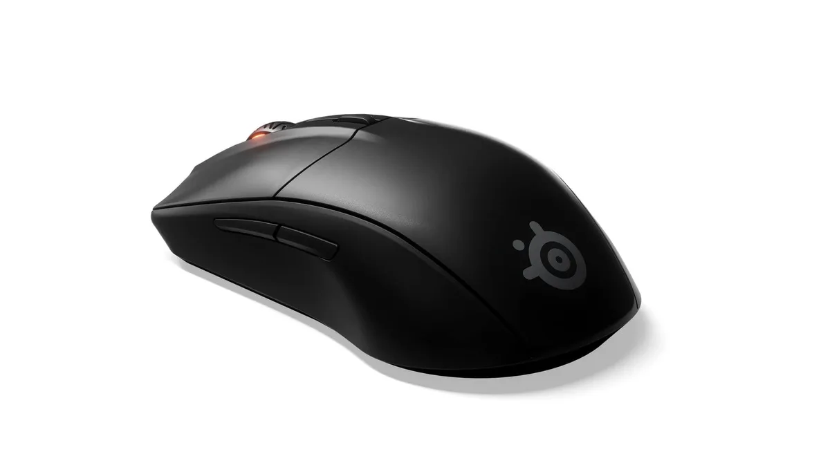 Matte black ambidextrous wireless gaming mouse, six buttons