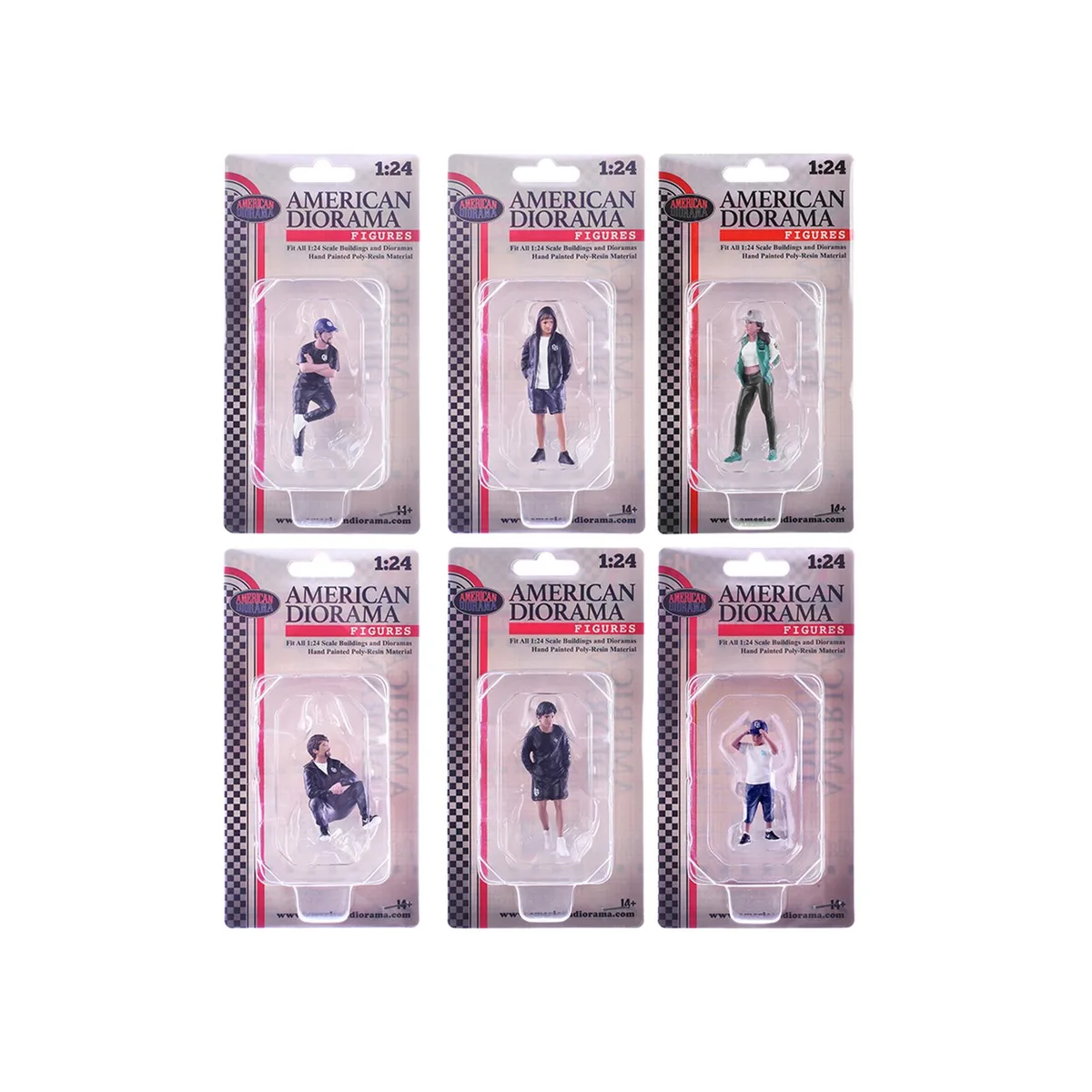 American Diorama American Diorama "LB Nation" 6 Piece Figure Set 1/24 Scale Hobby Collectible — product photo