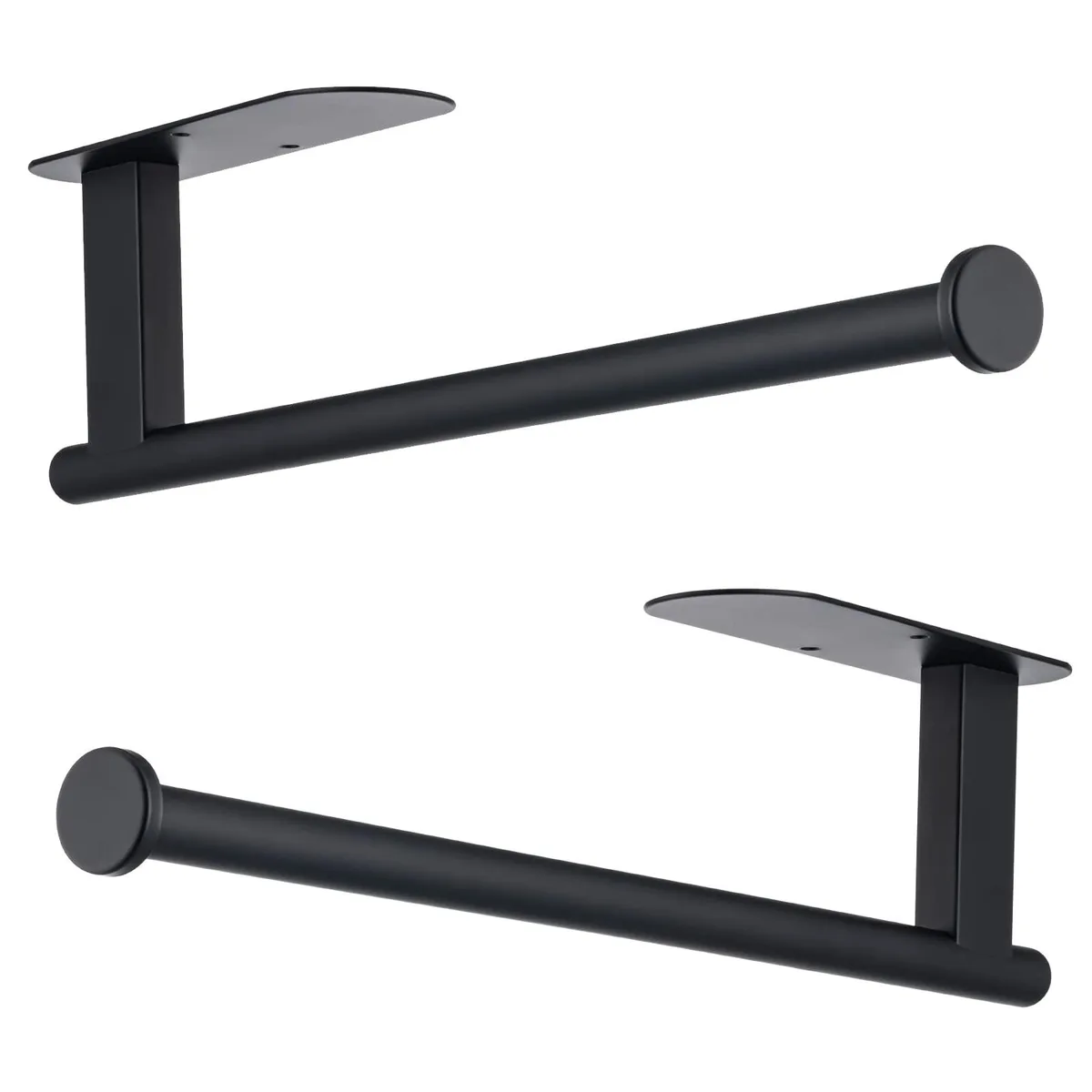 Square stainless steel paper towel holder for under-cabinet mounting