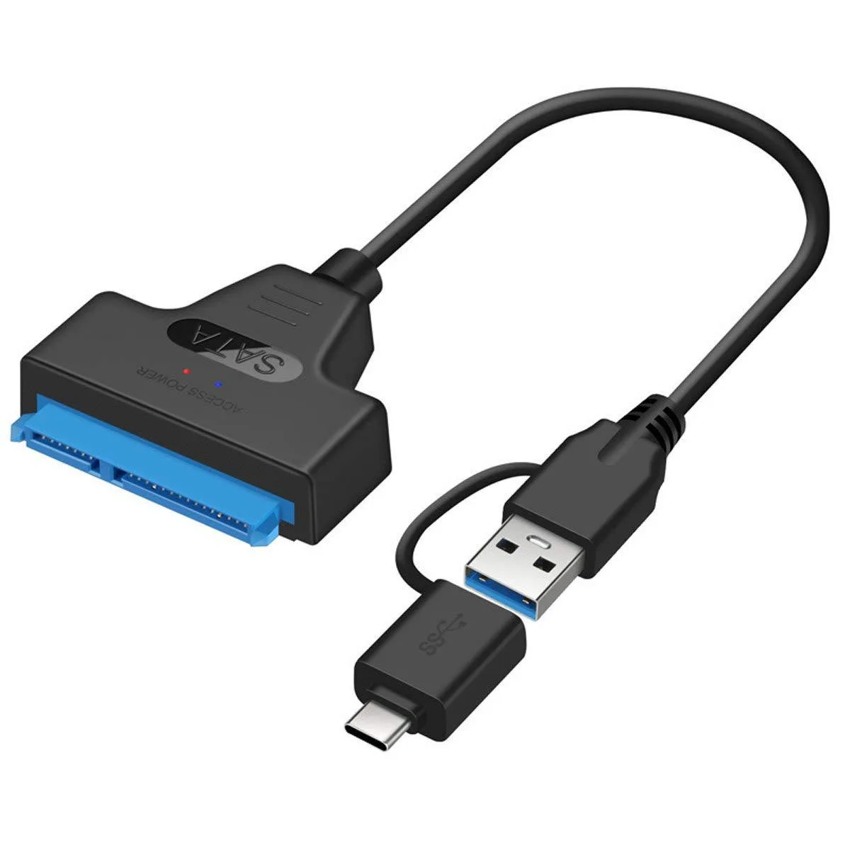 HANNORD HANNORD SATA to USB 3.0 Cable 2 in 1 Adapter for 2.5" HDD SSD with USB-C Adapter — product photo