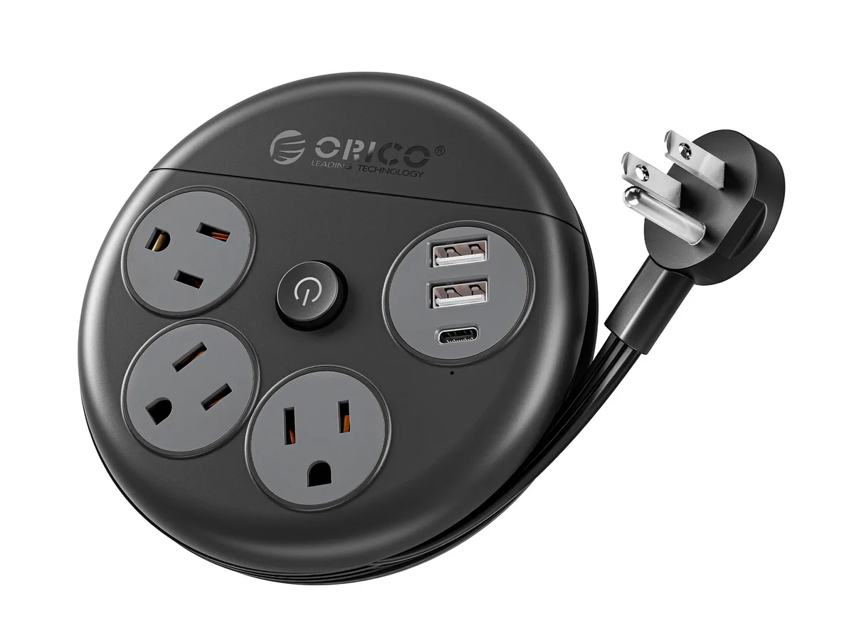 Orico Orico Power Strip 3 AC 2 USB-A 1 USB-C 4ft Black — product photo