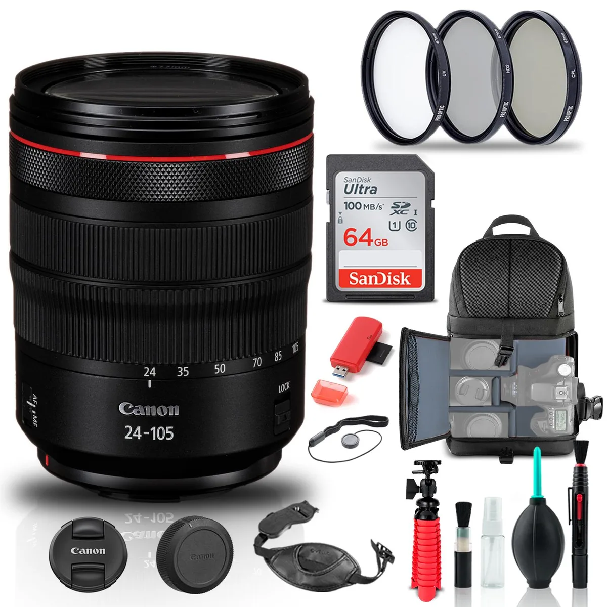 Canon Canon RF 24-105mm f/4L IS USM Lens Bundle (2963C002) — product photo