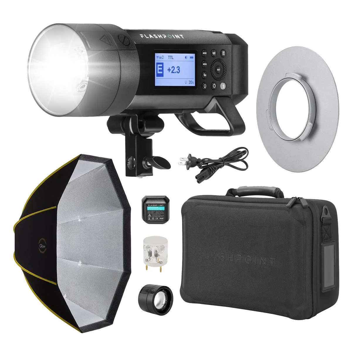 Flashpoint Brand Flashpoint XPLOR 400 Pro Compact TTL R2 Monolight with ParaSnap Octa 36 Softbox — product photo