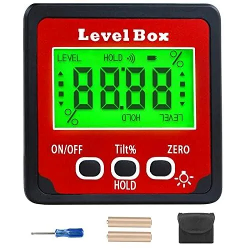 Digital Inclinometer Angle Finder Gauge IP54 360° ±0.2° LCD — product photo